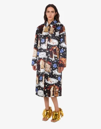 Abrigo estampado de mezcla de algodón