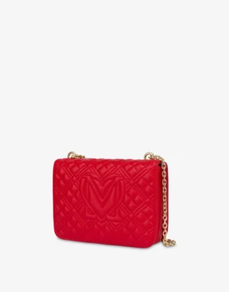 Bolso de hombro acolchado brillante