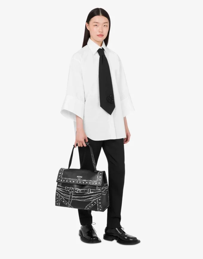 Bolso de mano mediano Tie Me de Moschino Bolso de mano mediano Tie Me de Moschino