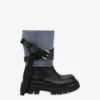 Botines de denim y piel de becerro Botines de denim y piel de becerro