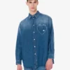 Camisa de algodón denim azul Camisa de algodón denim azul