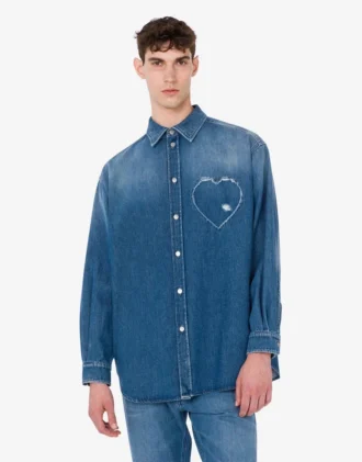 Camisa de algodón denim azul