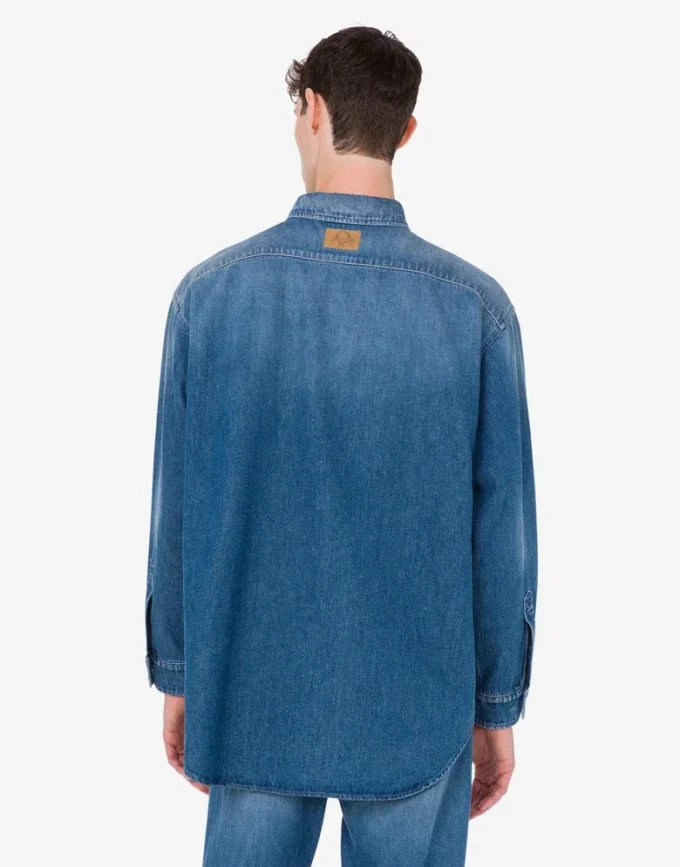 Camisa de algodón denim azul Camisa de algodón denim azul