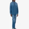 Camisa de algodón denim azul Camisa de algodón denim azul