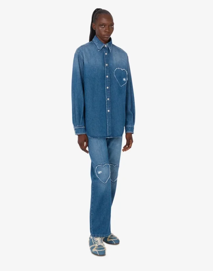 Camisa de algodón denim azul Camisa de algodón denim azul