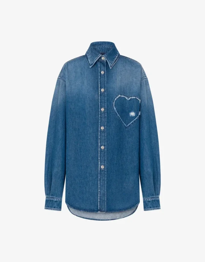 Camisa de algodón denim azul Camisa de algodón denim azul