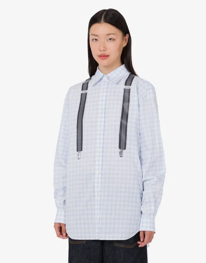 Camisa de algodón estampada a cuadros vichy Camisa de algodón estampada a cuadros vichy