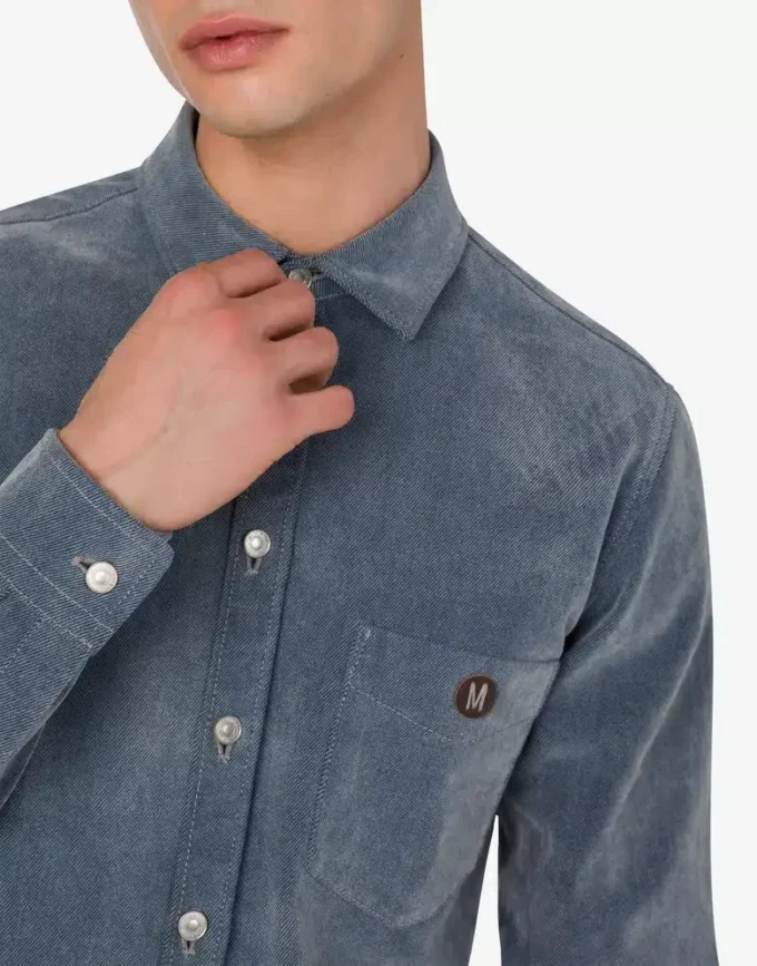 Camisa de denim flocado Camisa de denim flocado