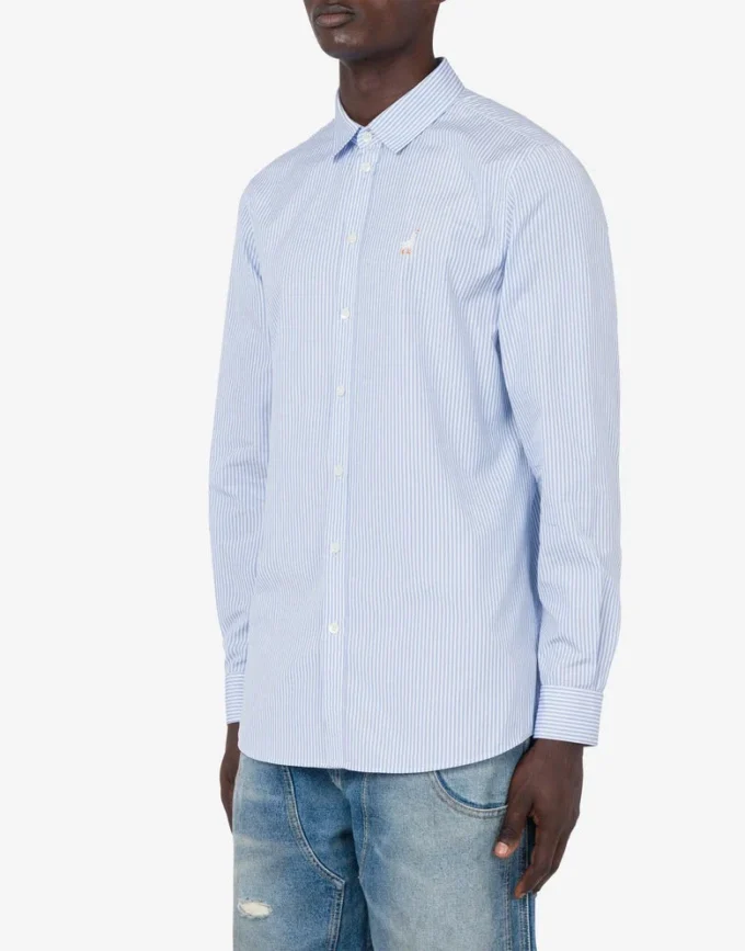 Camisa de popelín Bordado de ganso Camisa de popelín Bordado de ganso