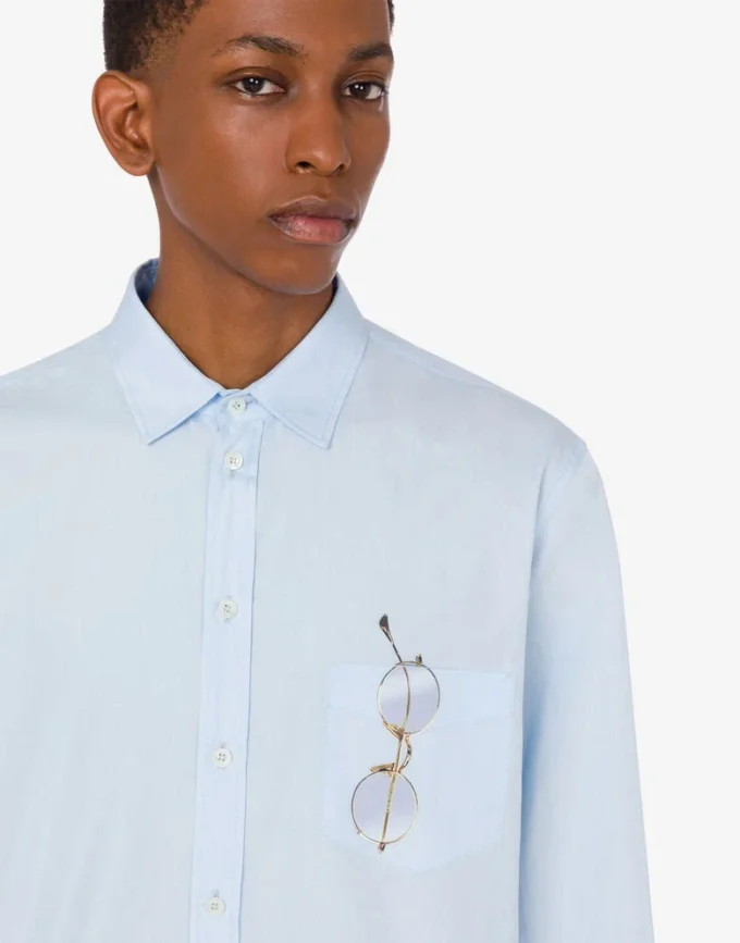 Camisa de popelín de algodón estampada Camisa de popelín de algodón estampada