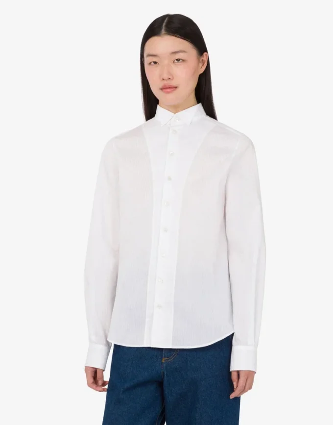 Camisa de popelín de algodón jacquard