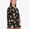 Camisa de satén de seda estampada