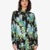 Camisa de satén de seda estampada