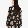 Camisa de satén de seda estampada