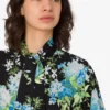 Camisa de satén de seda estampada