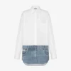 Camisa estampada de popelín de algodón elástico Camisa estampada de popelín de algodón elástico