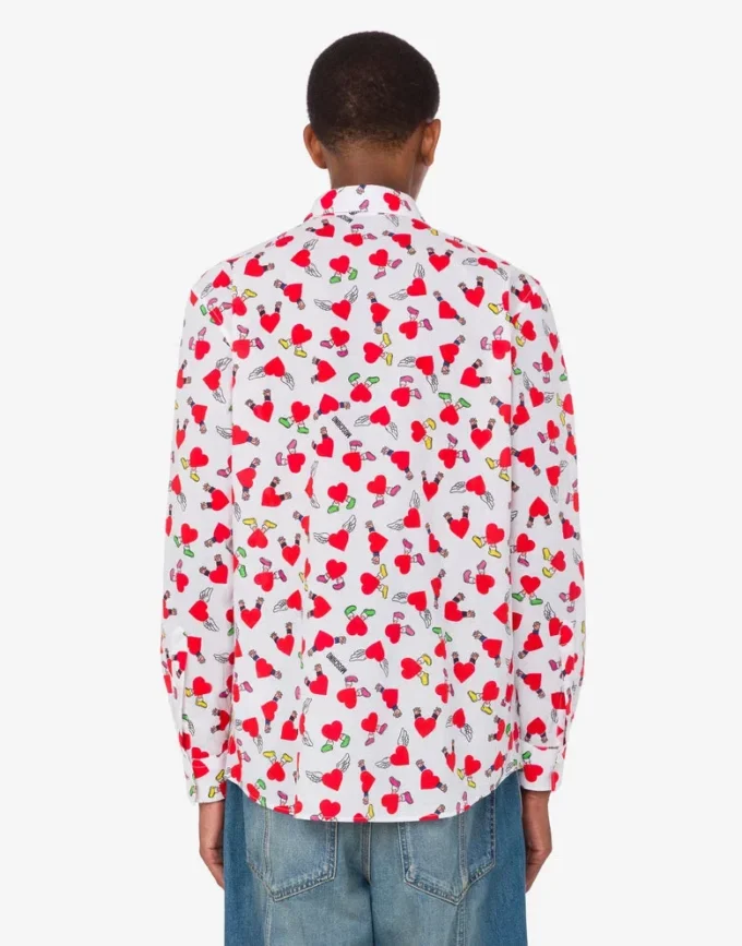 Camisa ligera de popelín de algodón con estampado Camisa ligera de popelín de algodón con estampado