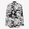 Camisa ligera de popelín de algodón con estampado de gansos Camisa ligera de popelín de algodón con estampado de gansos