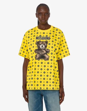 Camiseta de jersey de algodón orgánico Moschino Teddy Bear
