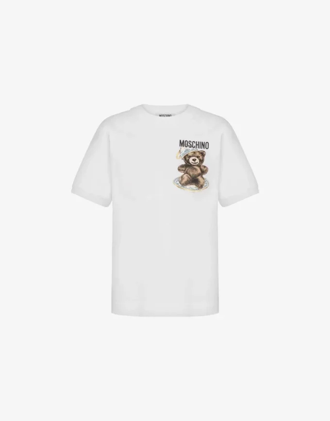 Camiseta de jersey de algodón orgánico Moschino Teddy Bear