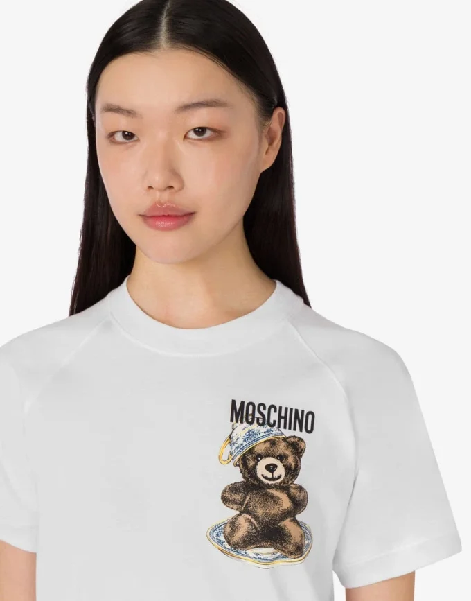 Camiseta de jersey de algodón orgánico Moschino Teddy Bear