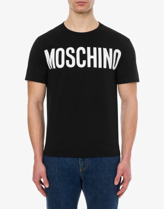 Camiseta de jersey elástico con logotipo