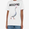 Camiseta de jersey orgánico con estampado de ganso Camiseta de jersey orgánico con estampado de ganso
