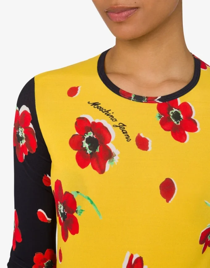 Camiseta estampada de jersey elástico
