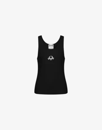 Camiseta sin mangas de algodón elástico con logotipo Laurel Crown