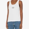 Camiseta sin mangas de algodón elástico con logotipo Laurel Crown