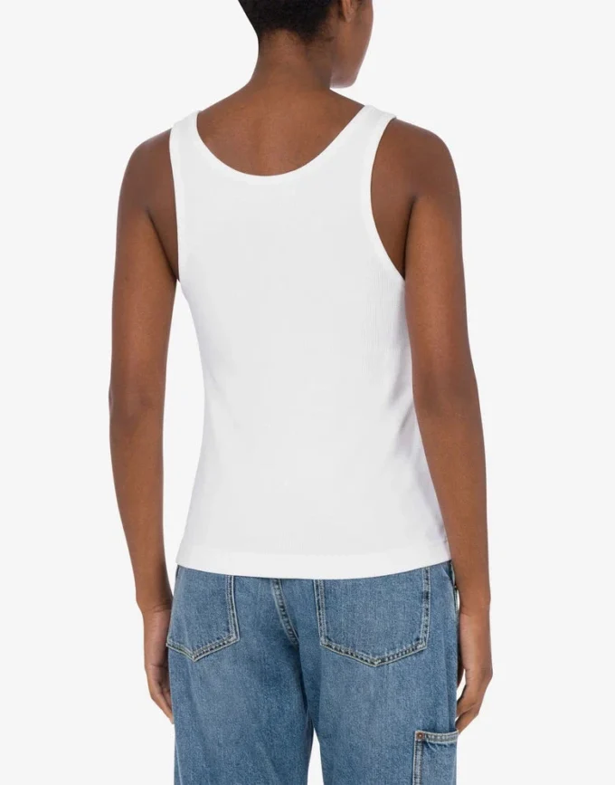 Camiseta sin mangas de algodón elástico con logotipo Laurel Crown