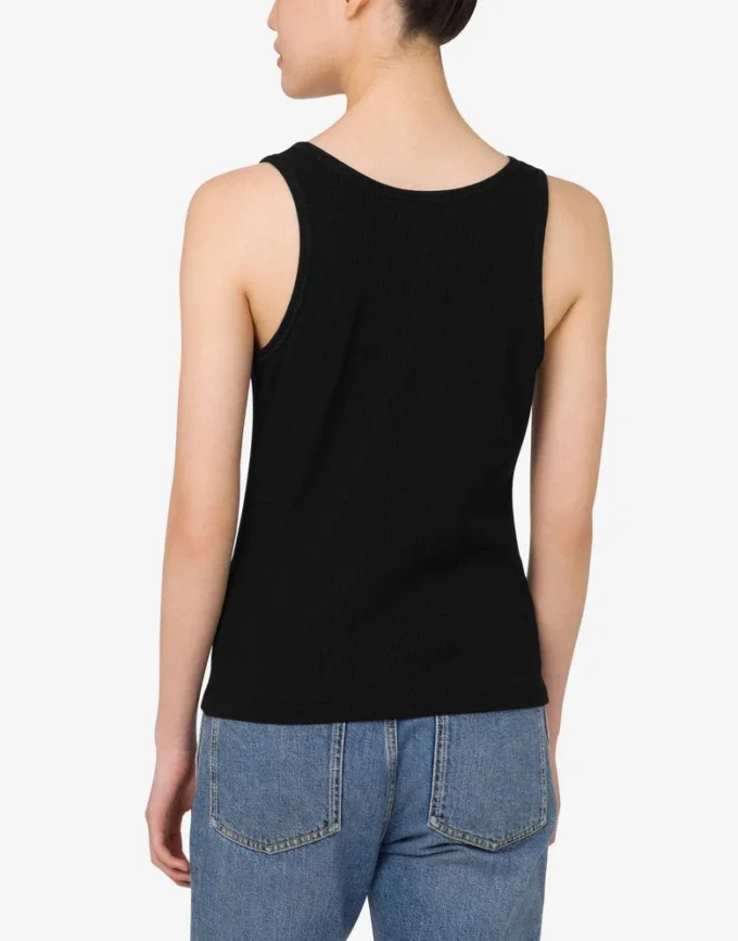 Camiseta sin mangas de algodón elástico con logotipo Laurel Crown