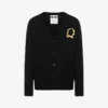Cardigan de lana y cachemira Bordado de corona de laurel Cardigan de lana y cachemira Bordado de corona de laurel