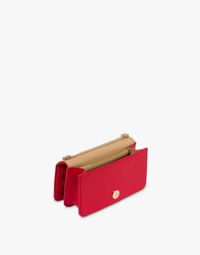 Cartera acolchada con cadena Logotipo con letras Cartera acolchada con cadena Logotipo con letras