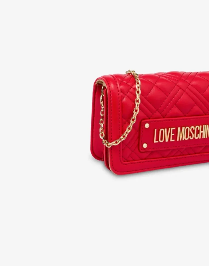 Cartera acolchada con cadena Logotipo con letras Cartera acolchada con cadena Logotipo con letras