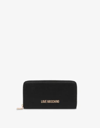 Cartera con cremallera y logotipo con letras