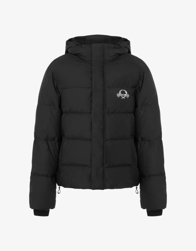 Chaqueta acolchada de nylon con logotipo Laurel Crown.