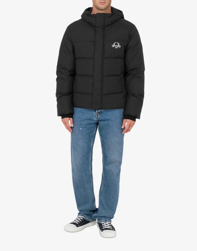 Chaqueta acolchada de nylon con logotipo Laurel Crown.