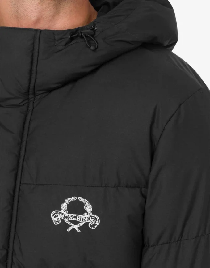 Chaqueta acolchada de nylon con logotipo Laurel Crown.
