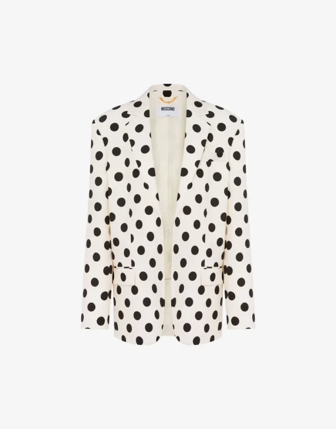 Chaqueta de lana estampada con lunares Chaqueta de lana estampada con lunares
