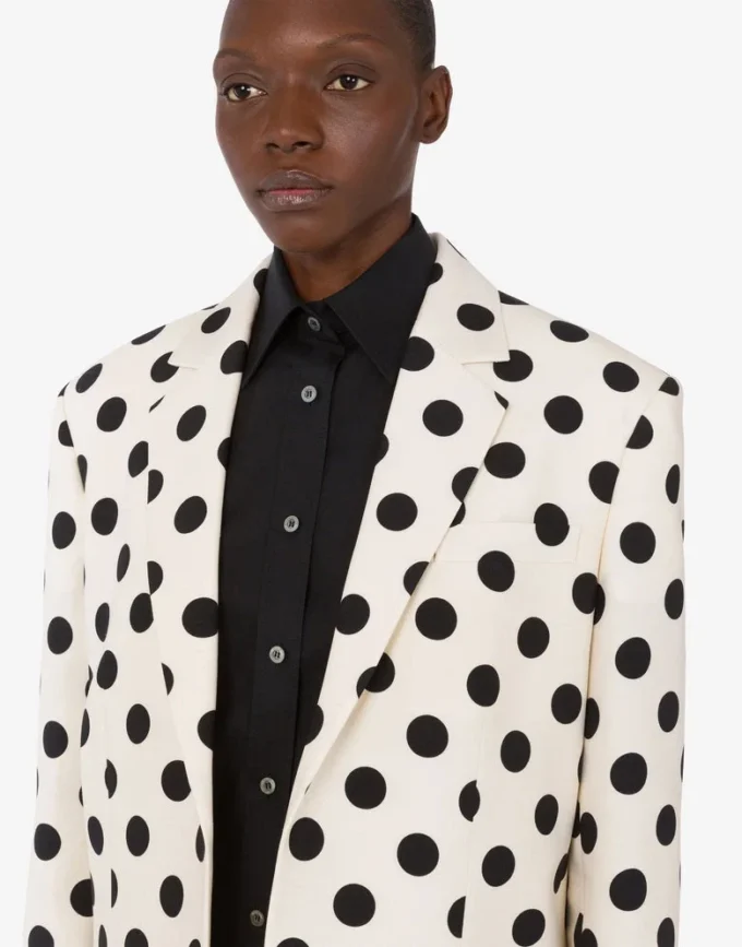 Chaqueta de lana estampada con lunares Chaqueta de lana estampada con lunares