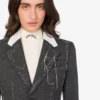 Chaqueta de lona de lana bordada Chaqueta de lona de lana bordada