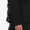 Chaqueta diagonal de mezcla de lana con lunares