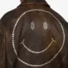 Chaqueta motera de piel napa Smiley® Chaqueta motera de piel napa Smiley®