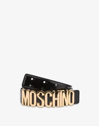 Cinturón de piel con logotipo