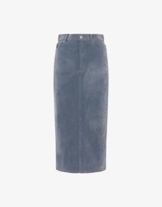 Falda de denim flocado