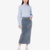 Falda de denim flocado Falda de denim flocado