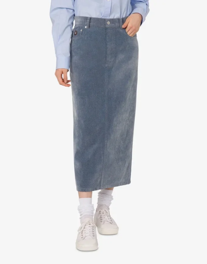 Falda de denim flocado Falda de denim flocado
