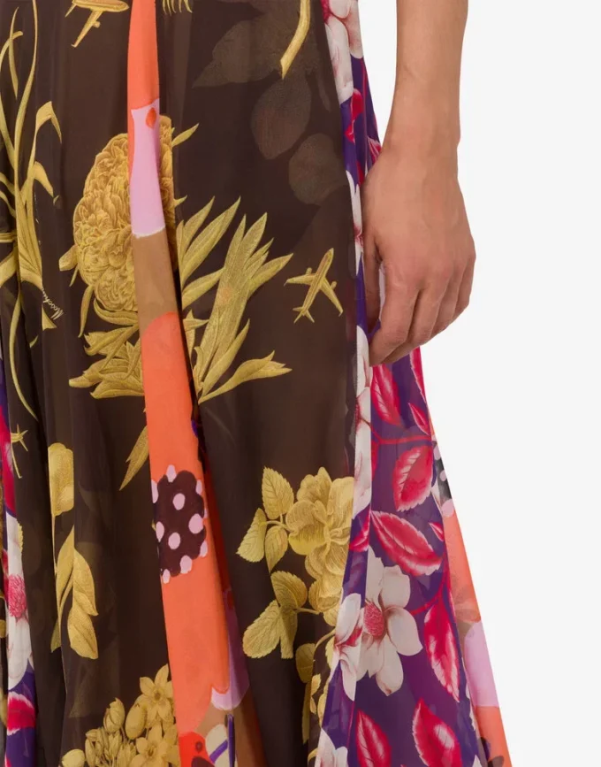 Falda de georgette de seda estampada Falda de georgette de seda estampada