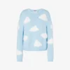 Jersey de mezcla de algodón orgánico con estampado de nubes de archivo Jersey de mezcla de algodón orgánico con estampado de nubes de archivo